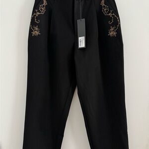 Disturbia Vanitas Thorn Embroidered Tapered Trousers sz 8 New w tags on
